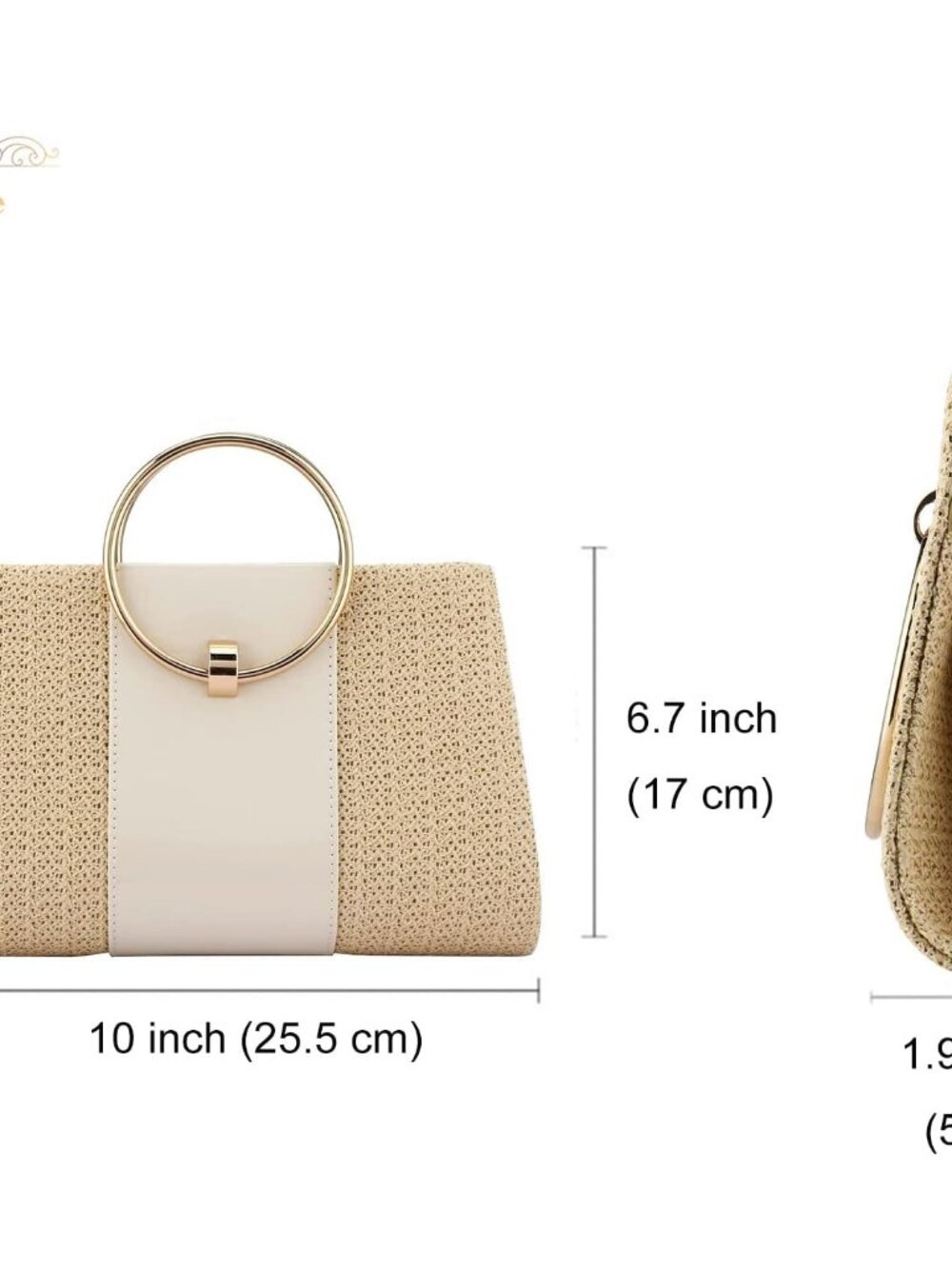 Straw Handbag Evening Bag Clutch Purses for Women, Fashion Summer Beach Tote Tas - Picture 3 of 7